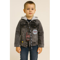 Лёгкая детская джинсовая куртка Panda Brooklyn с капюшоном, Турция, 4–10 лет,104,  Серый