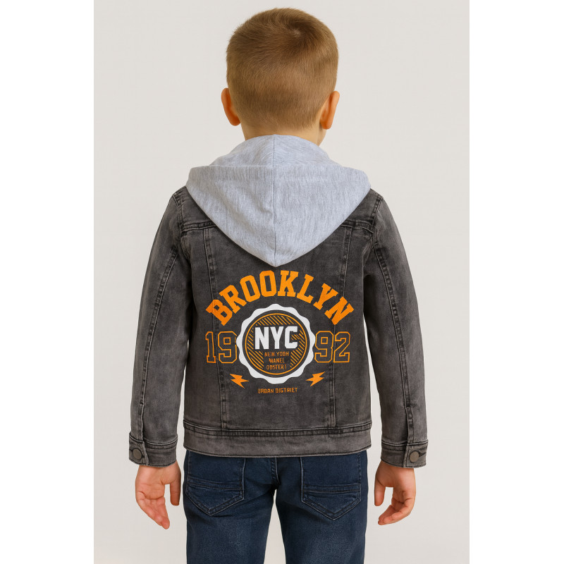 Лёгкая детская джинсовая куртка Panda Brooklyn с капюшоном, Турция, 4–10 лет,104,  Серый