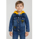 Детский джинсовый пиджак с капюшоном Panda, Турция, 4–8 лет,128,  Синий