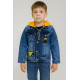 Лёгкая детская джинсовая куртка Panda с капюшоном, Турция, 4–10 лет,116,  Синий с желтым