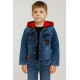 Лёгкая детская джинсовая куртка Panda с капюшоном, Турция, 4–10 лет,110,  Синий с красным