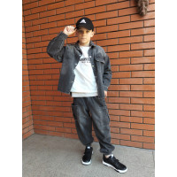 Костюм джинсовый оверсайз Alder для мальчика 5–10 лет (3 предмета),122, Черный