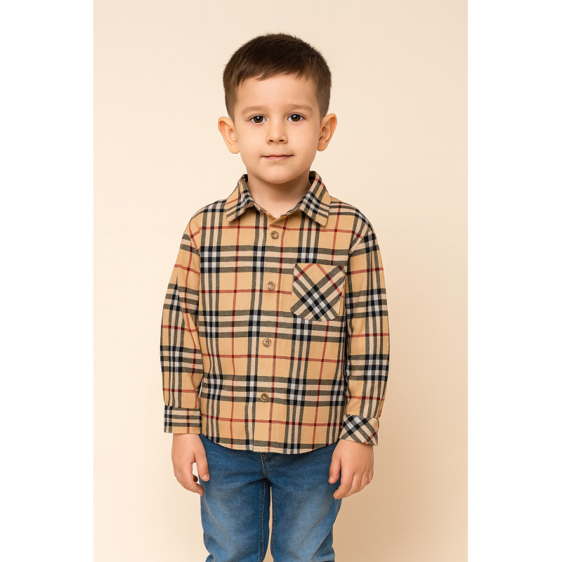 Рубашка байковая для мальчика 5–9 лет, оверсайз, свободный крой,140, Черный