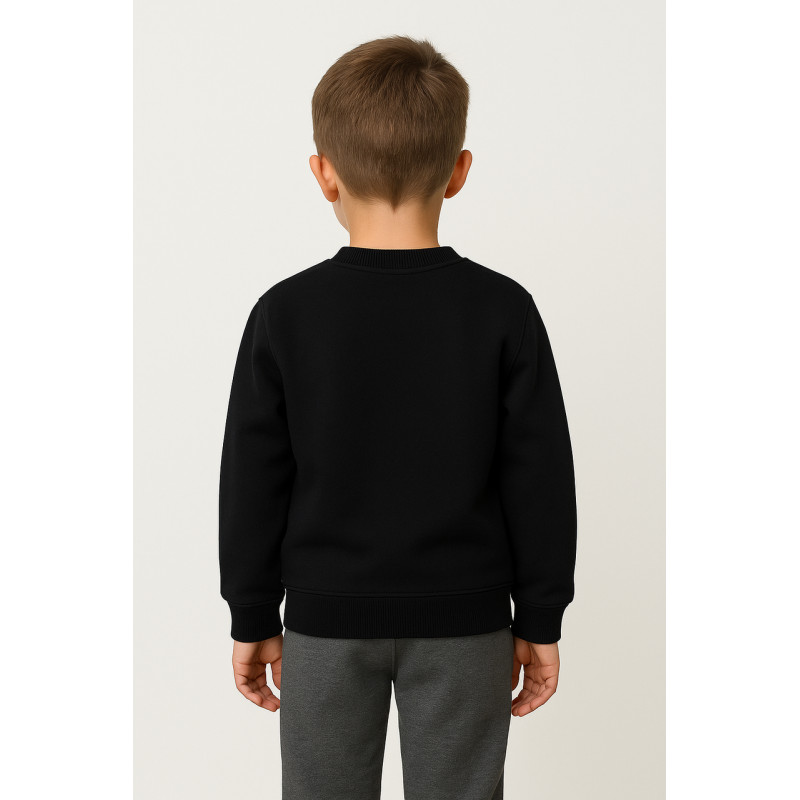 Кофта бомбер на молнии для мальчика 5–10 лет, тёплая на флисе,Черный 116