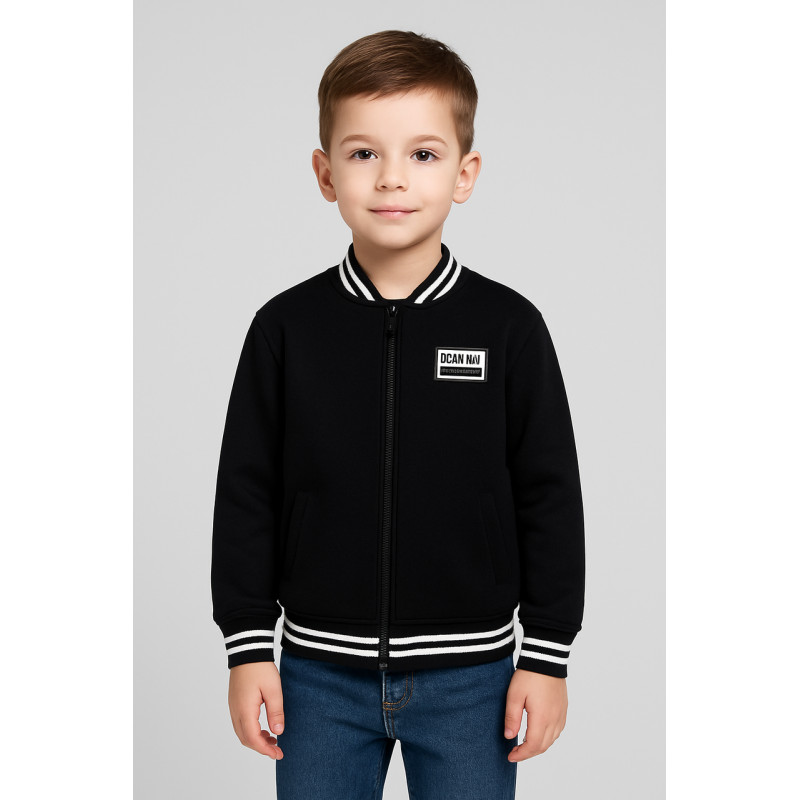 Бомбер кофта на молнии для мальчика 5-10 лет, теплая на флисе, школьная одежда,Серый,  140