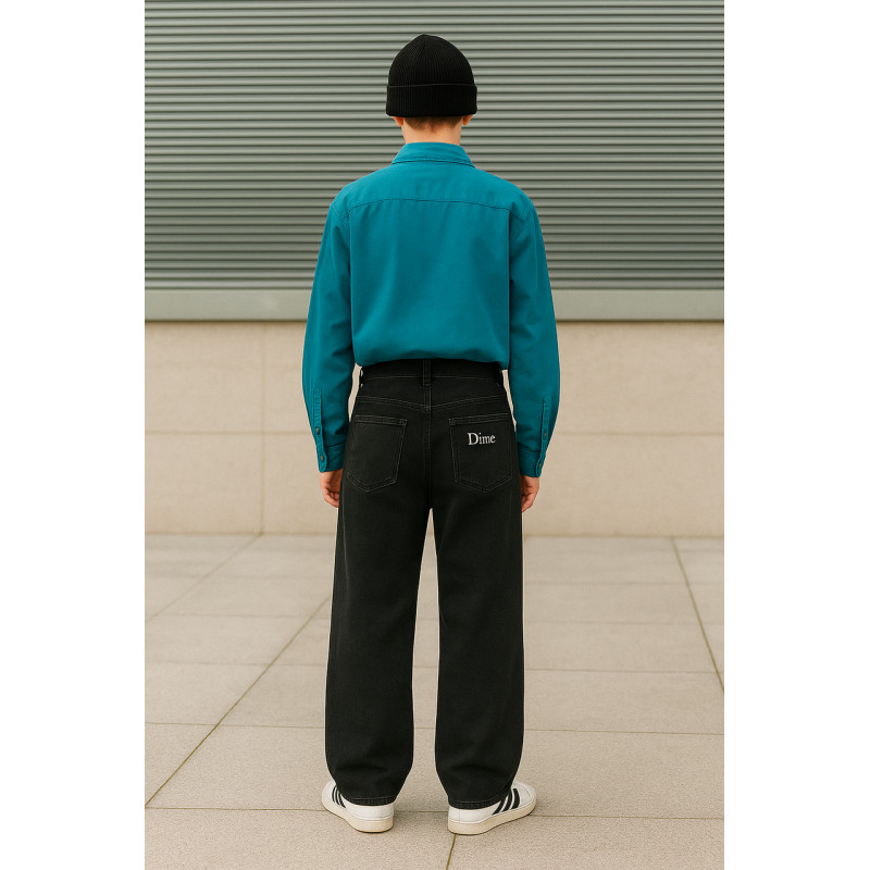 Джинсы Dime широкие скейтеры бегги подростковые 10–18 лет Willmen Турция,Черный 140