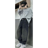 Джинси LNYB MOM теплі на флісі для хлопчика 9–13 років — широкі, зимові, Темно-синій 158