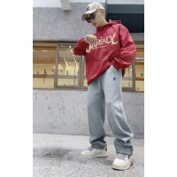 Спортивные штаны SQWZ багги для мальчика 11–18 лет тёплые на велюре с кулиской,Серый, 176