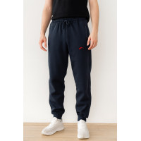 Спортивные штаны Cramp мужские теплые на флисе с манжетами внизу, свободного кроя, Турция,,L, Темно-синий