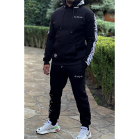 Костюм спортивний Braazi чоловічий теплий з флісом, зимовий, розміри S–XXL,XXL, Чорний