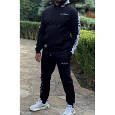 Костюм спортивний Braazi чоловічий теплий з флісом, зимовий, розміри S–XXL,XXL, Чорний