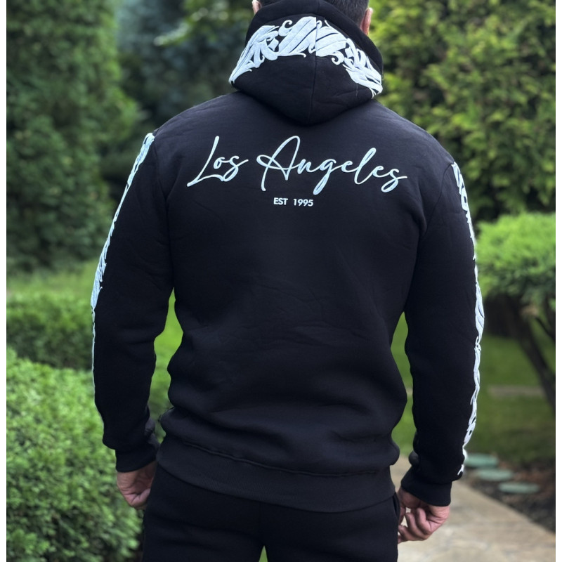 Костюм спортивний Braazi чоловічий теплий з флісом, зимовий, розміри S-XXL, XL, Чорний