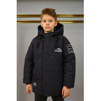 Куртка TH&TY зимова для хлопчика 10-15 років, оверсайз, тепла на холофайбері,Графіт, 146