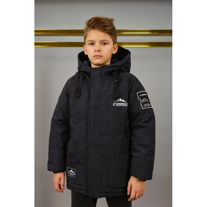 Куртка TH&TY зимова для хлопчика 10-15 років, оверсайз, тепла на холофайбері, Оливковий, 164