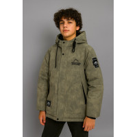 Куртка TH&TY зимова для хлопчика 10-15 років, оверсайз, тепла на холофайбері, Оливковий, 164