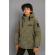 Куртка TH&TY зимова для хлопчика 10-15 років, оверсайз, тепла на холофайбері, Оливковий, 164