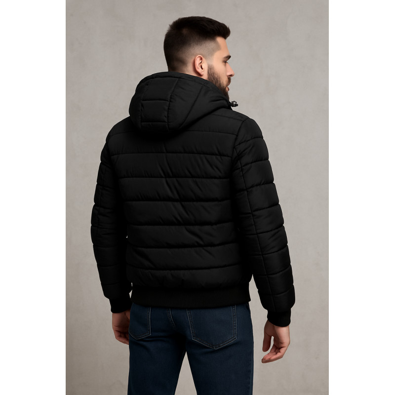 Куртка єврозима Saz чоловіча, холофайбер, м'яка тканина, манжети, зручна для авто,Чорний,XXXL