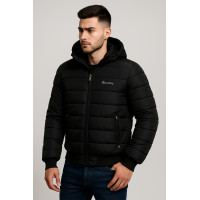 Куртка єврозима Saz чоловіча, холофайбер, м'яка тканина, манжети, зручна для авто,Чорний ,M