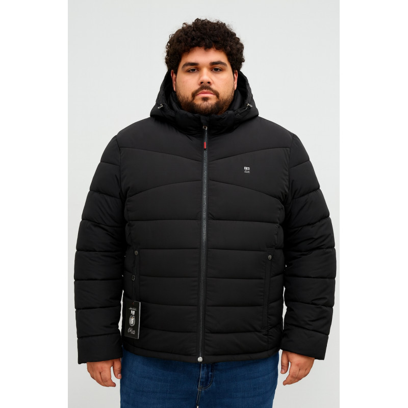 Куртка мужская Saz еврозима, большие размеры 4XL-9XL, флисовая подкладка, холофайбер,Темно-синий,8XL