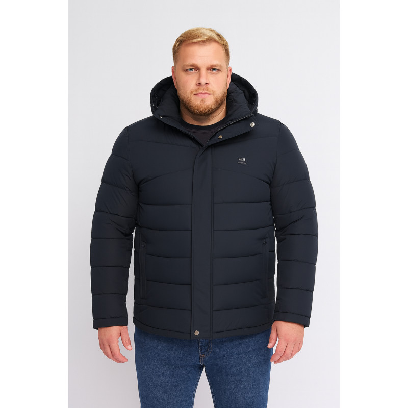 Куртка мужская Saz еврозима, большие размеры 4XL-9XL, флисовая подкладка, холофайбер,Черный,7XL