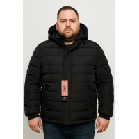 Куртка зимняя Boos & Jack мужская больших размеров 5XL-10XL с утеплителем тинсулейт,Черный,7XL