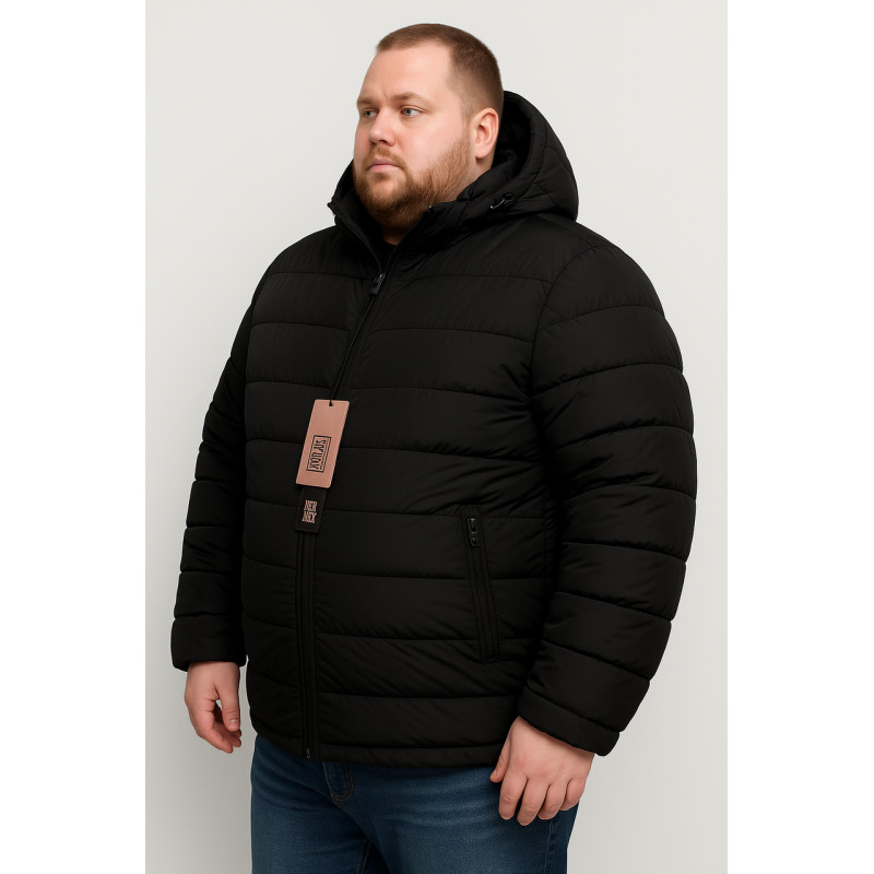 Куртка зимняя Boos & Jack мужская больших размеров 5XL-10XL с утеплителем тинсулейт,Черный,7XL