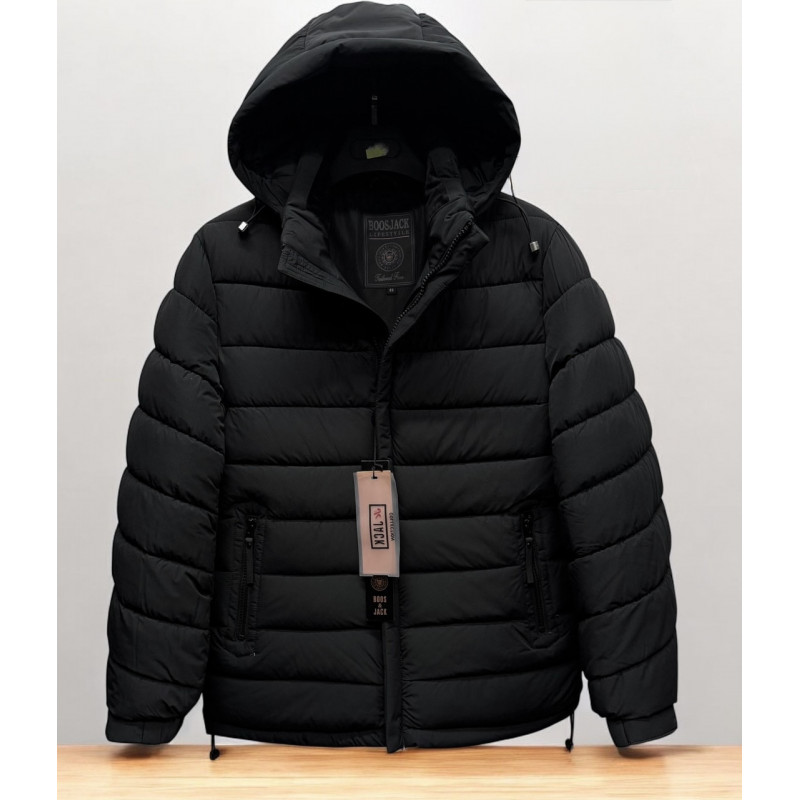 Куртка зимняя Boos & Jack мужская больших размеров 5XL-10XL с утеплителем тинсулейт,Черный,6XL