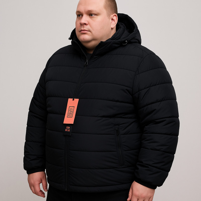Куртка зимняя Boos & Jack мужская больших размеров 5XL-10XL с утеплителем тинсулейт,Темно-синий,10XL