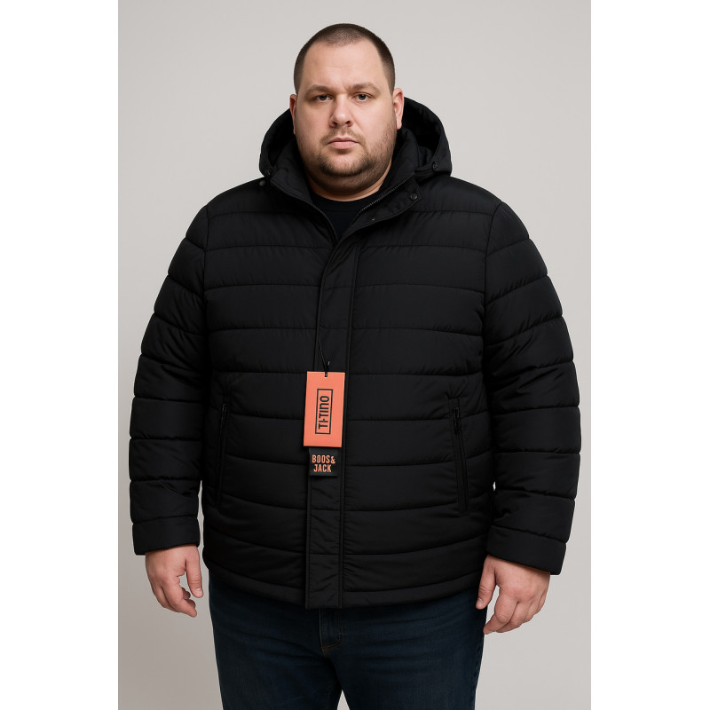 Куртка зимняя Boos & Jack мужская больших размеров 5XL-10XL с утеплителем тинсулейт,Темно-синий,5XL