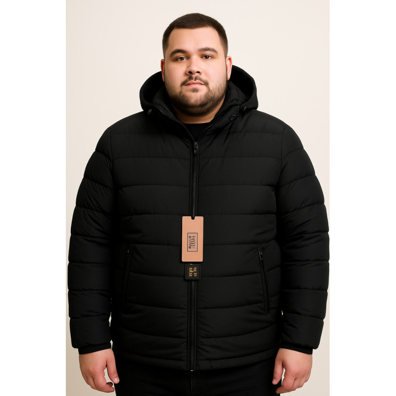 Куртка зимняя Boos & Jack мужская больших размеров 5XL-10XL с утеплителем тинсулейт,Черный,10XL