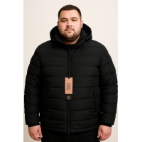 Куртка зимняя Boos & Jack мужская больших размеров 5XL-10XL с утеплителем тинсулейт,Черный,5XL