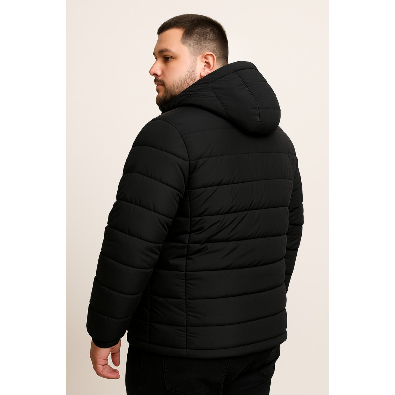 Куртка зимняя Boos & Jack мужская больших размеров 5XL-10XL с утеплителем тинсулейт,Черный,5XL