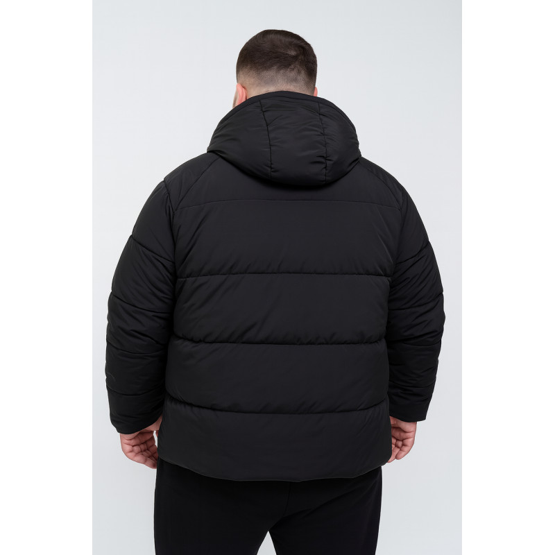 Куртка зимняя Boos & Jack мужская больших размеров 4XL-9XL  тинсулейт, капюшон отстёгивается, Черный,9XL