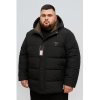 Куртка зимняя Boos & Jack мужская больших размеров 4XL-9XL  тинсулейт, капюшон отстёгивается, Черный,7XL