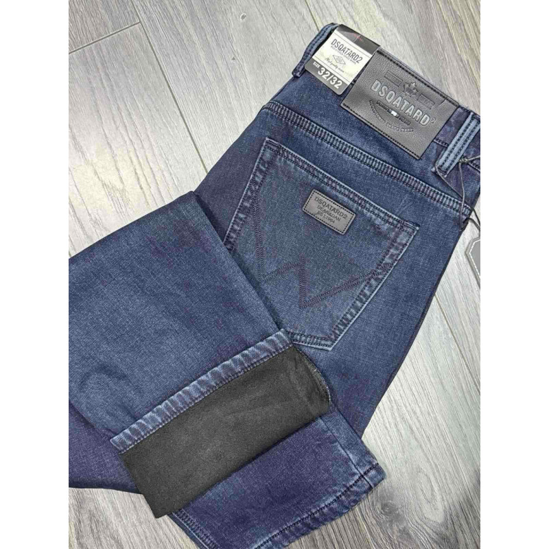 Джинси чоловічі DSGATARD2 теплі на флісі, зріст 32, зимові прямі,32 Синій