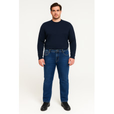 Джинсы мужские BaronJNS теплые на флисе, большие размеры 5XL-9XL , зимние прямые,48  Синий