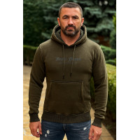 Худи мужское Cracow тёплое варенка, трёхнитка на флисе, размеры M-XXLХаки L