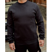 Свитшот мужской Vicente тёплый M–XXL лакоста с флисом внутри,XL, Черный