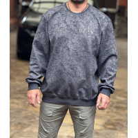 Свитшот мужской Gaballi большой размер 6XL–9XL жаккард плотный мягкий Турция,9XL, Коричневый