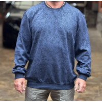 Свитшот мужской Gaballi большой размер 6XL–9XL жаккард плотный мягкий Турция,6XL, Синий