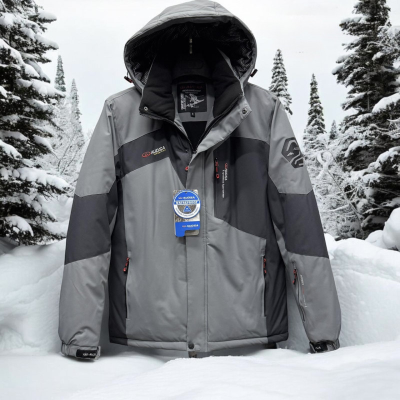 Термокуртка Audsa чоловіча зимова мембранна до −25 °C водовідштовхувальна з капюшоном,Графіт,M