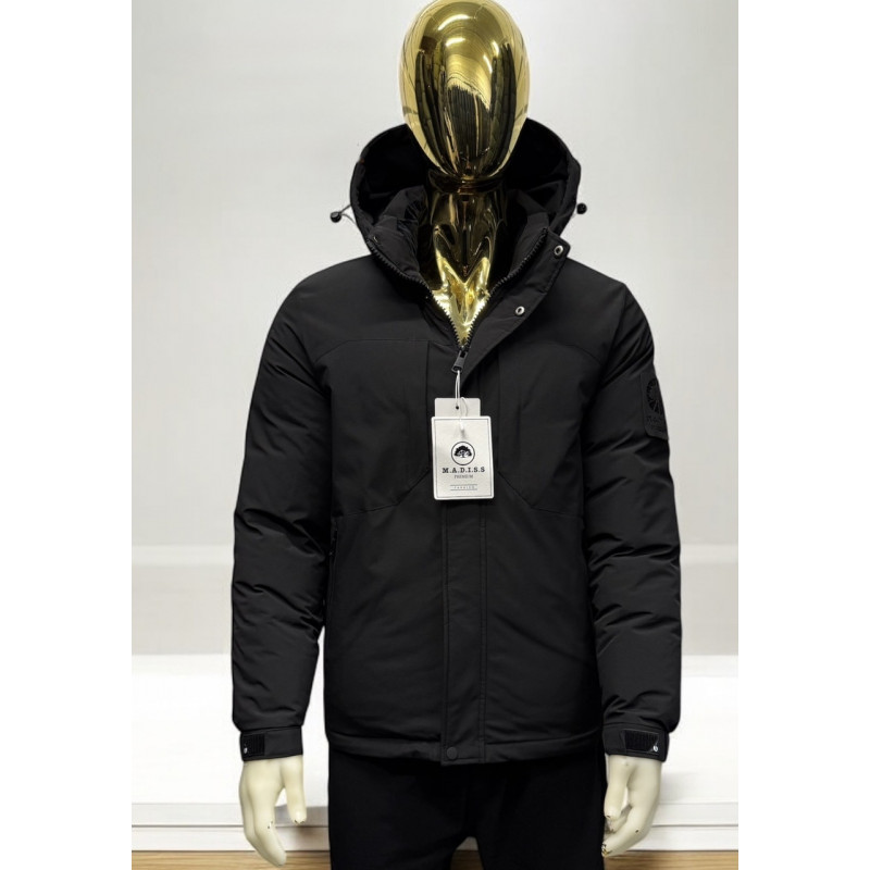 Чоловіча зимова куртка M.A.D.I.S.S коротка молодіжна, холофайбер,Чорний XXL
