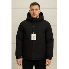 Чоловіча зимова куртка M.A.D.I.S.S коротка молодіжна, холофайбер,Чорний S