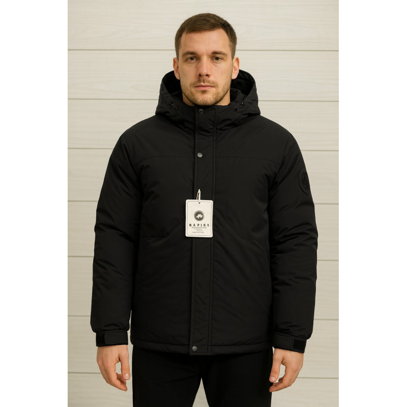 Чоловіча зимова куртка M.A.D.I.S.S коротка молодіжна, холофайбер,Чорний XL