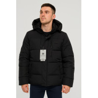 Куртка зимняя мужская M.A.D.I.S.S. короткая, двухцветная, с манжетами, тёплый холофайбер,Черный,S