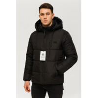 Куртка зимняя мужская M.A.D.I.S.S. короткая, двухцветная, с манжетами, тёплый холофайбер,Черный,XL