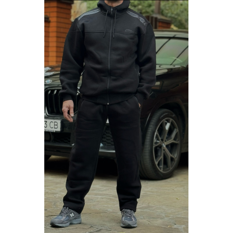 Костюм спортивный мужской Cramp теплый с флисом внутри, прямой без манжета, Турция,M, Темно-синий