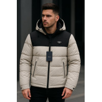 Куртка зимняя мужская Panda молодёжная | Размеры S–XXL | Лёгкая тёплая холлофайбер | Свободный крой,Бежевый,M