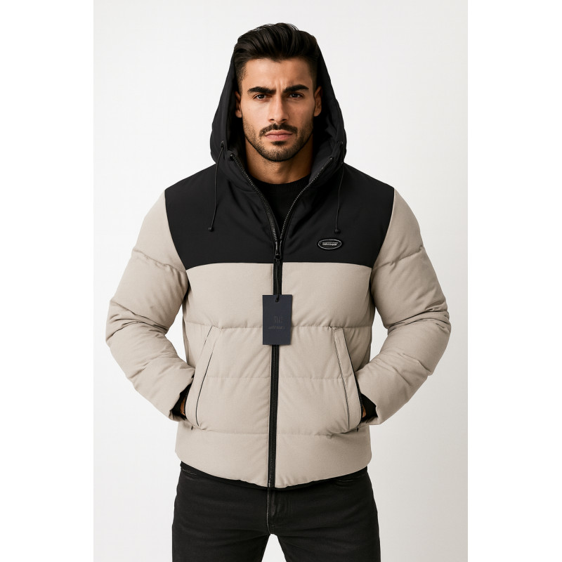 Куртка зимняя мужская Panda молодёжная | Размеры S–XXL | Лёгкая тёплая холлофайбер | Свободный крой,Бежевый,L