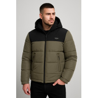 Куртка зимняя мужская Panda молодёжная | Размеры S–XXL | Лёгкая тёплая холлофайбер | Свободный крой,Оливковый,XXL